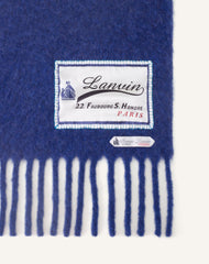 Écharpe À Franges Étiquette 22 Faubourg En Laine Blue | Lanvin Men