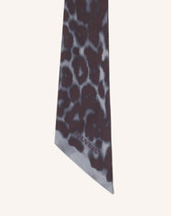 Grey Leopard Print Silk Twilly | Lanvin Women