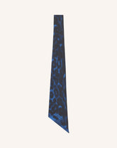 Blue Leopard Print Silk Twilly | Lanvin Women