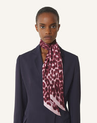 Pink Leopard Print Silk Twilly | Lanvin Women