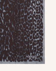 Grey Leopard Print Silk Scarf | Lanvin Women