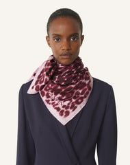 Pink Leopard Print Silk Scarf | Lanvin Women
