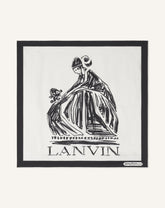 White Mother & Child Printed Silk Scarf | Lanvin Women