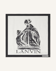 White Mother & Child Printed Silk Scarf | Lanvin Women