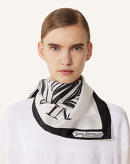 White Mother & Child Printed Silk Scarf | Lanvin Women