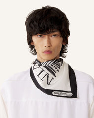 White Mother & Child Printed Silk Scarf | Lanvin Women