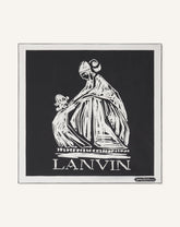 Grey Mother & Child Printed Silk Scarf | Lanvin Women