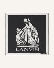 Grey Mother & Child Printed Silk Scarf | Lanvin Women