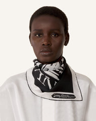 Grey Mother & Child Printed Silk Scarf | Lanvin Women