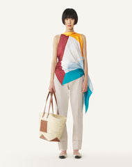 Top À Motif Graphique En Soie White | Lanvin Women