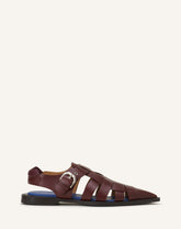 Sandale À Bout Pointu En Cuir Brown | Lanvin Men