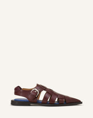 Sandale À Bout Pointu En Cuir Brown | Lanvin Men