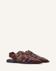 Sandale À Bout Pointu En Cuir Brown | Lanvin Men