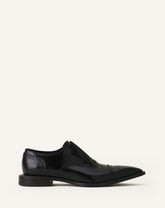 Black Brogue Oxford Shoe In Shiny Leather | Lanvin Men