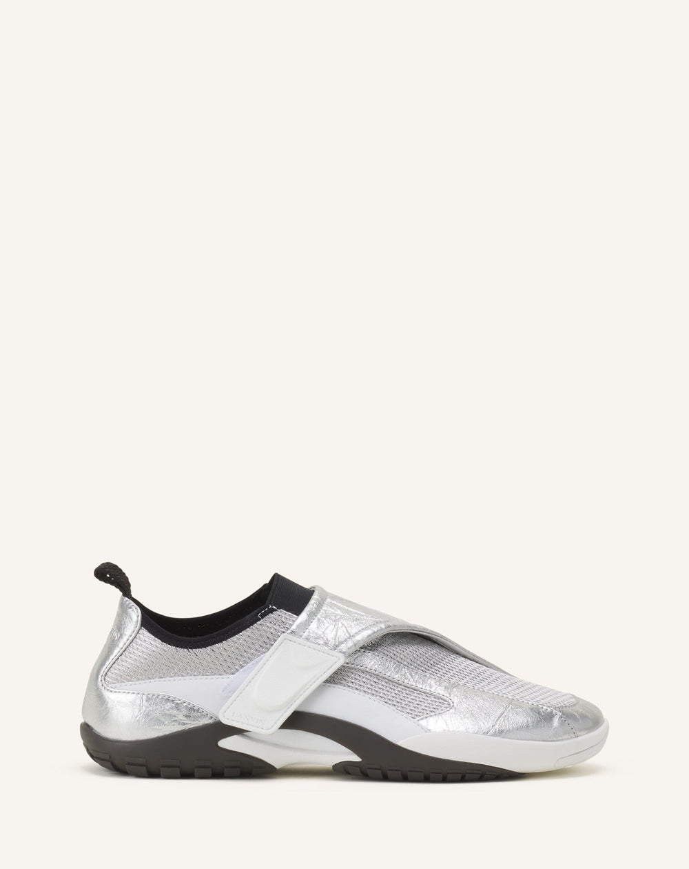 Sneaker Lnv1 En Cuir Metallise Froisse Black | Lanvin Women