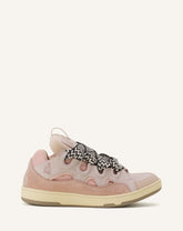 Pink Leather Curb Sneakers | Lanvin Women