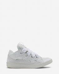 White Leather Curb Sneakers | Lanvin Women
