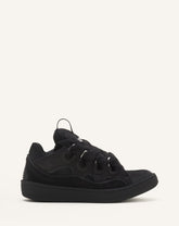 Black Leather Curb Sneakers | Lanvin Men