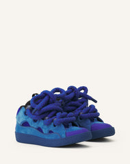 Blue Curb Sneakers In Leather With Snake Laces | Lanvin Women
