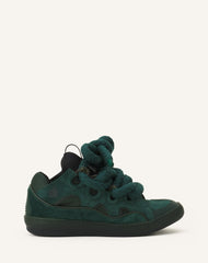 Green Curb Sneakers In Leather With Snake Laces | Lanvin Women