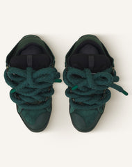 Green Curb Sneakers In Leather With Snake Laces | Lanvin Women