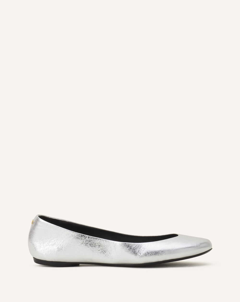 Silver The Ballerina Flat In Metallic Leather | Lanvin Women
