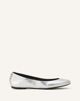 Silver The Ballerina Flat In Metallic Leather | Lanvin Women