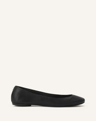 Black The Ballerina Flat In Leather | Lanvin Women