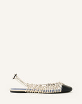 Ballerine Slingback Tressée En Cuir White | Lanvin Women