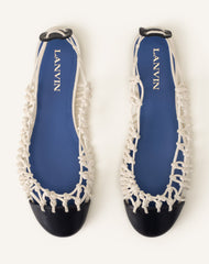 Ballerine Slingback Tressée En Cuir White | Lanvin Women