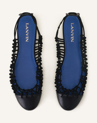 Ballerine Slingback Tressée En Cuir Black | Lanvin Women