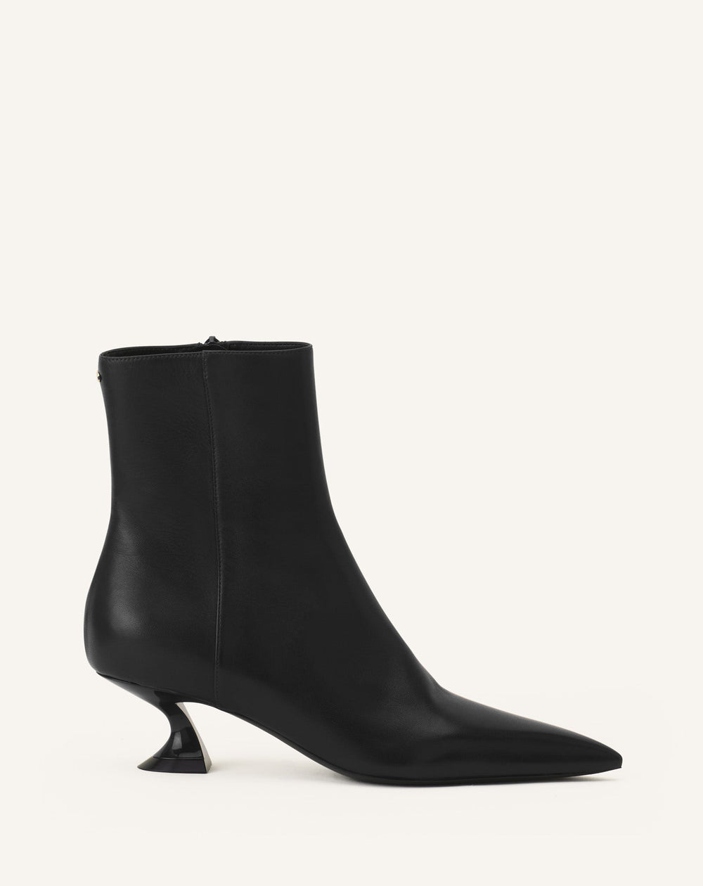 Black Midnight Step Leather Ankle Boot | Lanvin Women