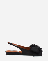 Black Slingback Ballerina Flat In Satin | Lanvin Women