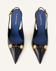 Escarpin Slingback En Cuir Avec Piercing Black | Lanvin Women