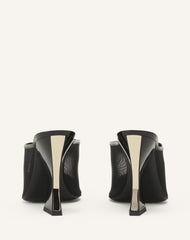 Mule Nocturne En Mesh Et Cuir Patent Black | Lanvin Women