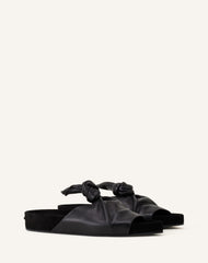 Mule Plate À Noeud Cuir Black | Lanvin Women