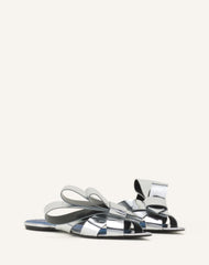 Mule Plates Cadeau En Cuir Metallic Silver | Lanvin Women