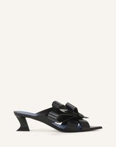 Mule À Talon Cadeau En Cuir Black | Lanvin Women