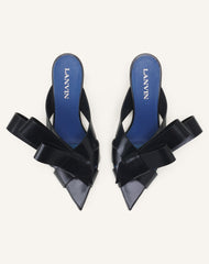 Mule À Talon Cadeau En Cuir Black | Lanvin Women