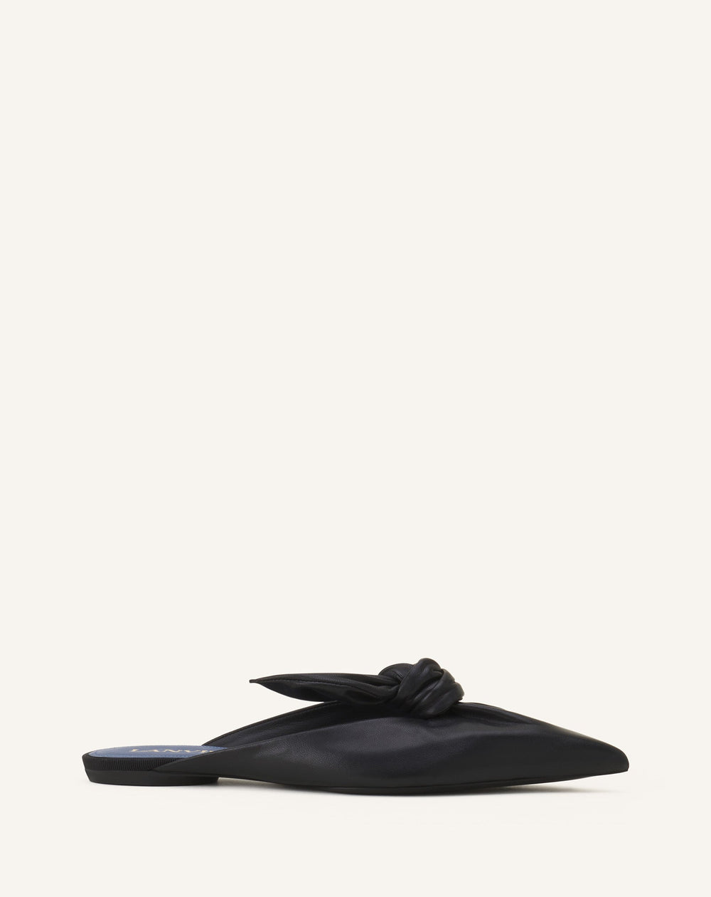 Black Midnight Step Leather Bow Mule | Lanvin Women