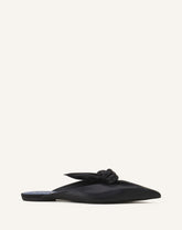Black Midnight Step Leather Bow Mule | Lanvin Women