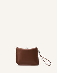 Brown Compagnon Asymmetrical Leather Clutch Bag | Lanvin Women