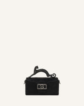 Black Pencil Cat Nano Leather Bag With Pony Effect And Rhinestones | Lanvin Women