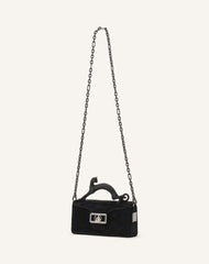Black Pencil Cat Nano Leather Bag With Pony Effect And Rhinestones | Lanvin Women