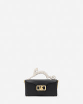 Black Nano Pencil Cat Bag In Leather And Rhinestone | Lanvin Women