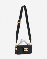 Black Nano Pencil Cat Bag In Leather And Rhinestone | Lanvin Women