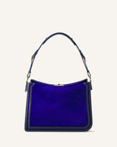 Compagnon Sac Epaule Asymetrique En Daim Mm Blue | Lanvin Women