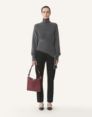 Brown Compagnon Asymmetrical Bag In Leather | Lanvin Women