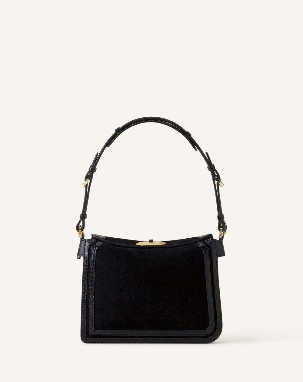 Compagnon Sac Epaule Asymetrique Finition Python Pm Black | Lanvin Women