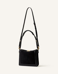 Compagnon Sac Epaule Asymetrique Finition Python Pm Black | Lanvin Women